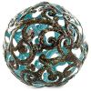 Metal Decorative Sphere for Home Decor Fancy Blue Hand Painted Modern Decorative Balls for Living Room Bedroom Kitchen Bathroom Office Table Decorativ