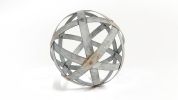 Metal Decorative Sphere for Home Decor Distressed Galvanized Bands Hand Painted Modern Decorative Balls for Living Room Bedroom Kitchen Bathroom Offic