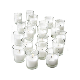 Serene Spaces Living Set of 20 Unscented Prefilled White Votives