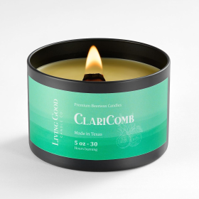 Claricomb Pure Beeswax Candle Tin ‚Äì 30+ Hours Long Burning Classically Designed Non-Toxic Scented Candles for Home Decor and Aromatherapy to Stress