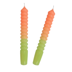 FCMSHAMD 7.6 inch Spiral Dripless Taper Candles Handmade Twisted Unscented Candles, Pack of 2