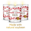 Magnificent 101 Long Lasting Set of 3 Pure Love Smudge Candles | 3.5 Oz Each - 42 Hour Burn | All Natural Soy Wax Candle with Florals & Essential Oils