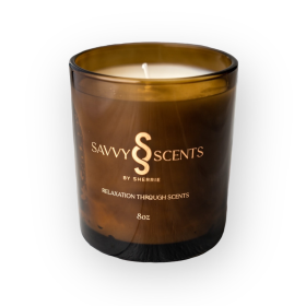 Savvy Scents by Sherrie, White Ginger Tea, Scented Soy Blended Candle, 8 ounces