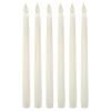 Wyzworks Indoor/Outdoor Unscented 1" x 1" Wax Taper Candles, 6-Pieces, White