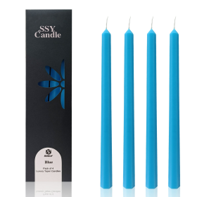 XINAOBAOLUO 11.8 inch Blue Christmas Candles Sticks Unscented Taper Candles Luxury Pack of 4