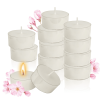 24pcs White Tealights candles - 5-6 Hour Burn Time Cherry Blossom Fragrance Scented Candles Round Clear Cup Pure Handmade Smokeless Candles