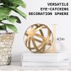 Gold Metal Decorative Sphere for Home Decor Distressed Gold Hand Painted Modern Decorative Balls for Living Room Bedroom Kitchen Bathroom Office Table