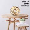 Gold Metal Decorative Sphere for Home Decor Distressed Gold Hand Painted Modern Decorative Balls for Living Room Bedroom Kitchen Bathroom Office Table