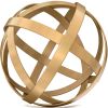 Gold Metal Decorative Sphere for Home Decor Distressed Gold Hand Painted Modern Decorative Balls for Living Room Bedroom Kitchen Bathroom Office Table