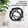 Metal Decorative Sphere for Home Decor Black Gold Hand Painted Modern Decorative Balls for Living Room Bedroom Kitchen Bathroom Office Table Decorativ