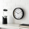 Mainstays Basic Indoor 8.78" Black Analog Round Modern Wall Clock