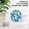 Metal Decorative Sphere for Home Decor Distressed Blue Hand Painted Modern Decorative Balls for Living Room Bedroom Kitchen Bathroom Office Table Deco