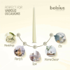 Bolsius Ivory Taper Candles 10 inch Long -100 Pack Candles for Christmas, Wedding, Dinner