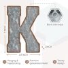 Galvanized Metal 3D Letter K for Wall Decor for Hanging or Freestanding Unique Blend of Rustic Vintage Western and Industrial Styles Letter K