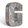 3D Letter G Galvanized Metal Letters for Wall Decor for Hanging or Freestanding Unique Blend of Rustic Vintage Western and Industrial Styles Fits for