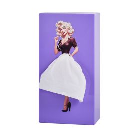 Creative Tissue Boxes, Lady Skirt Tissue Box Cover, A Funny Vintage Lady Up Dress Design For Facial Tissues, Napkins, Office Countertops Living Room,B (Color: Purple)