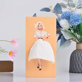 Creative Tissue Boxes, Lady Skirt Tissue Box Cover, A Funny Vintage Lady Up Dress Design For Facial Tissues, Napkins, Office Countertops Living Room,B (Color: Beige)