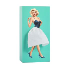 Creative Tissue Boxes, Lady Skirt Tissue Box Cover, A Funny Vintage Lady Up Dress Design For Facial Tissues, Napkins, Office Countertops Living Room,B (Color: Blue)