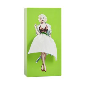 Creative Tissue Boxes, Lady Skirt Tissue Box Cover, A Funny Vintage Lady Up Dress Design For Facial Tissues, Napkins, Office Countertops Living Room,B (Color: Green)